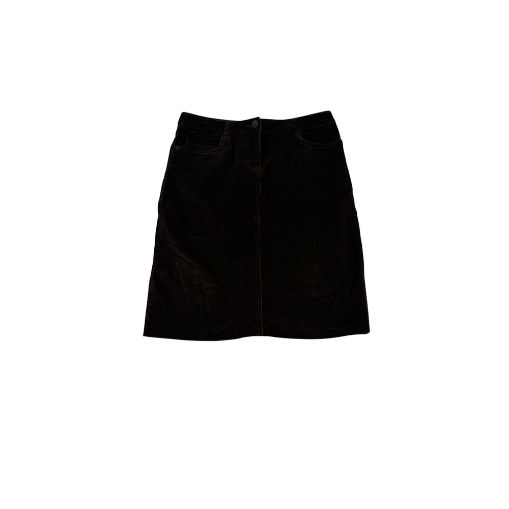 LC Waikiki Dark Brown Corduroy Mini Skirt Size 34 Straight 5-Pocket Ribbed Skirt